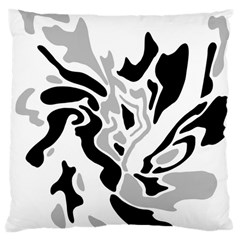 Gray, Black And White Decor Large Cushion Case (one Side) by Valentinaart