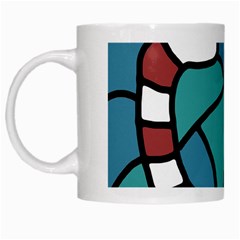 Red Snake White Mugs by Valentinaart