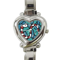 Red Snake Heart Italian Charm Watch by Valentinaart