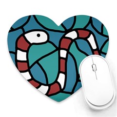 Red Snake Heart Mousepads by Valentinaart