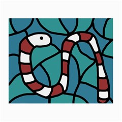 Red Snake Small Glasses Cloth (2-side) by Valentinaart