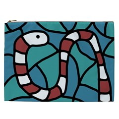 Red Snake Cosmetic Bag (xxl)  by Valentinaart