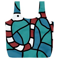 Red Snake Full Print Recycle Bags (l)  by Valentinaart