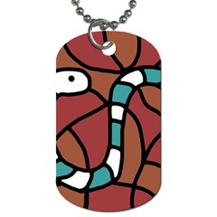 Blue Snake Dog Tag (one Side) by Valentinaart