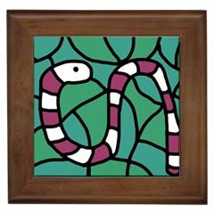 Purple Snake  Framed Tiles by Valentinaart