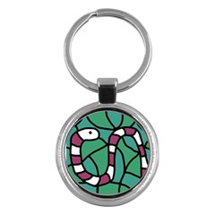 Purple Snake  Key Chains (round)  by Valentinaart