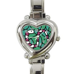 Purple Snake  Heart Italian Charm Watch by Valentinaart