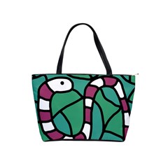 Purple Snake  Shoulder Handbags by Valentinaart