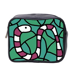 Purple Snake  Mini Toiletries Bag 2-side by Valentinaart