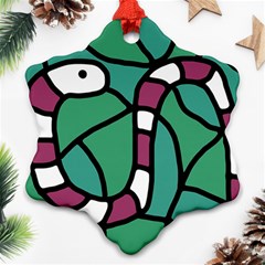 Purple Snake  Snowflake Ornament (2-side) by Valentinaart