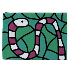 Purple Snake  Cosmetic Bag (xxl)  by Valentinaart