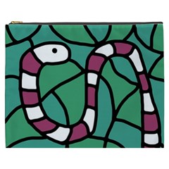 Purple Snake  Cosmetic Bag (xxxl)  by Valentinaart