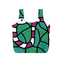 Purple Snake  Full Print Recycle Bags (s)  by Valentinaart