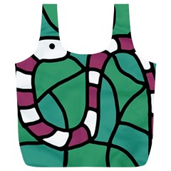 Purple Snake  Full Print Recycle Bags (l)  by Valentinaart