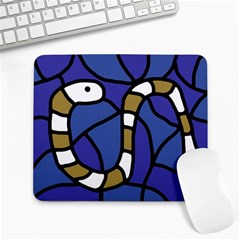 Green Snake Large Mousepads by Valentinaart