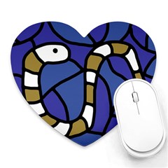 Green Snake Heart Mousepads by Valentinaart