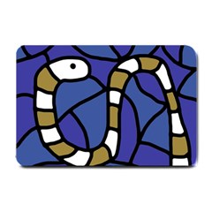 Green Snake Small Doormat  by Valentinaart