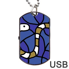 Green Snake Dog Tag Usb Flash (one Side)