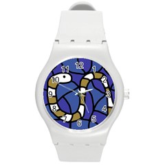 Green Snake Round Plastic Sport Watch (m) by Valentinaart