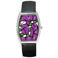 Green Snake Barrel Style Metal Watch by Valentinaart