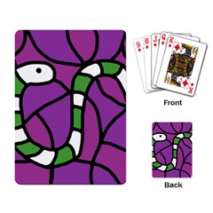 Green Snake Playing Card by Valentinaart