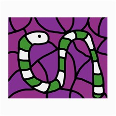 Green Snake Small Glasses Cloth (2-side) by Valentinaart