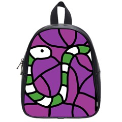 Green Snake School Bags (small)  by Valentinaart