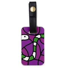 Green Snake Luggage Tags (one Side)  by Valentinaart