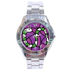 Green Snake Stainless Steel Analogue Watch by Valentinaart