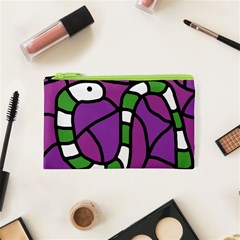 Green Snake Cosmetic Bag (xs) by Valentinaart