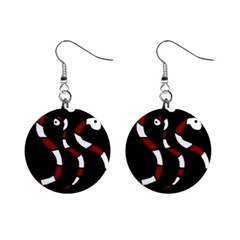 Red Snakes Mini Button Earrings by Valentinaart