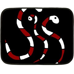 Red Snakes Double Sided Fleece Blanket (mini)  by Valentinaart