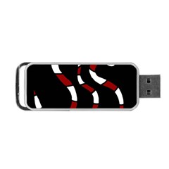 Red Snakes Portable Usb Flash (one Side) by Valentinaart