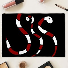 Red Snakes Cosmetic Bag (xxl)  by Valentinaart