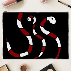 Red Snakes Cosmetic Bag (xxxl)  by Valentinaart