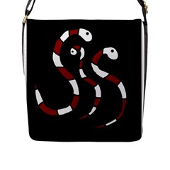 Red snakes Flap Messenger Bag (L) 