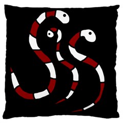 Red Snakes Large Flano Cushion Case (two Sides) by Valentinaart