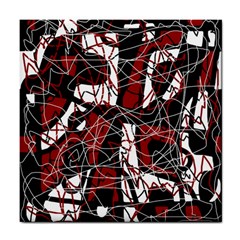 Red Black And White Abstract High Art Tile Coasters by Valentinaart