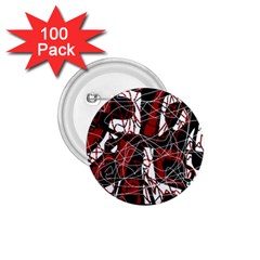 Red Black And White Abstract High Art 1 75  Buttons (100 Pack)  by Valentinaart