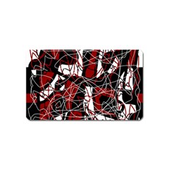 Red Black And White Abstract High Art Magnet (name Card) by Valentinaart