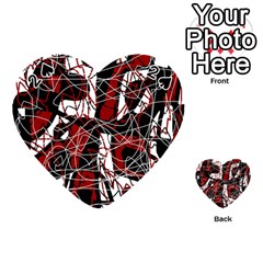 Red Black And White Abstract High Art Playing Cards 54 (heart) 