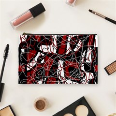 Red Black And White Abstract High Art Cosmetic Bag (medium)  by Valentinaart