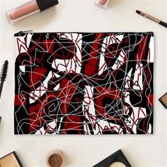 Red Black And White Abstract High Art Cosmetic Bag (xl) by Valentinaart