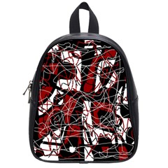 Red Black And White Abstract High Art School Bags (small)  by Valentinaart