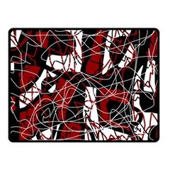 Red Black And White Abstract High Art Fleece Blanket (small) by Valentinaart