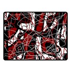 Red black and white abstract high art Fleece Blanket (Small) 50 x40  Blanket Front