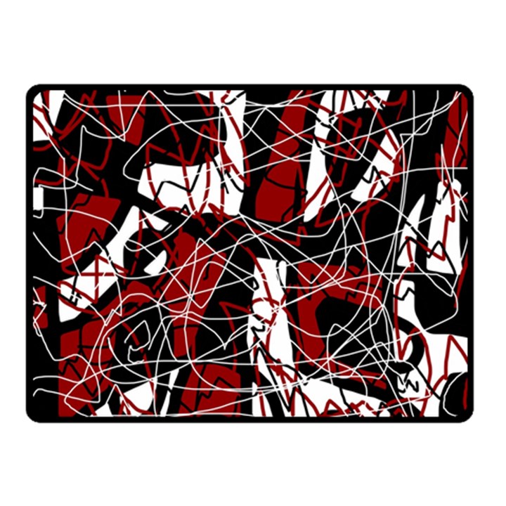 Red black and white abstract high art Fleece Blanket (Small)