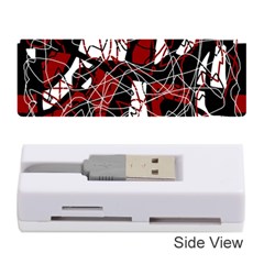 Red Black And White Abstract High Art Memory Card Reader (stick)  by Valentinaart