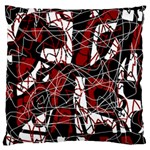 Red black and white abstract high art Large Cushion Case (One Side) Front