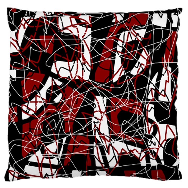 Red black and white abstract high art Large Cushion Case (One Side)